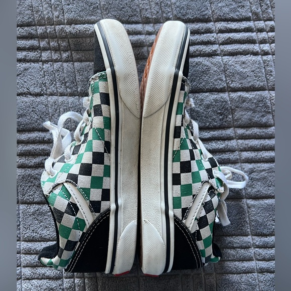 Vans green/black/white checkerboard, Little Boys size 3 - Picture 7 of 12